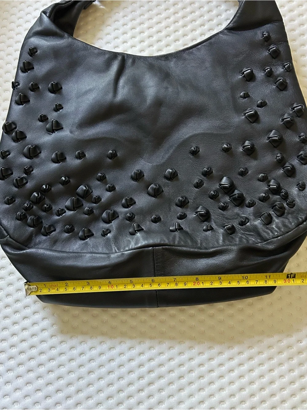 Bottega Veneta Vintage Campana Black Leather Knot Embellished Hobo Bag